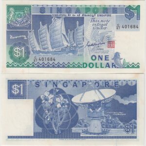 Сингапур 1 доллар 1987 год UNC