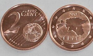 Эстония 2 евроцента 2017 год UNC