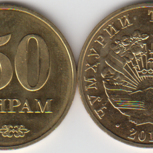 Таджикистан 50 дирам 2011 год UNC