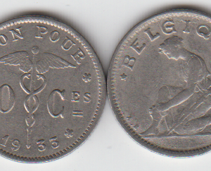 Бельгия 50 сантимов 1933 год VF-XF