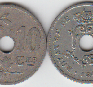 Бельгия 10 сантимов 1902 год VF-XF