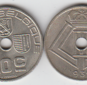 Бельгия 10 сантимов 1939 год VF-XF