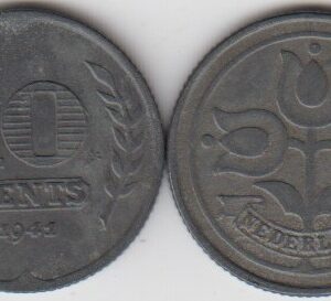 Нидерланды 10 центов 1941-1943 года случайная дата XF