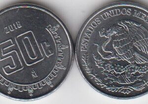 Мексика 50 сентаво 2018 год UNC