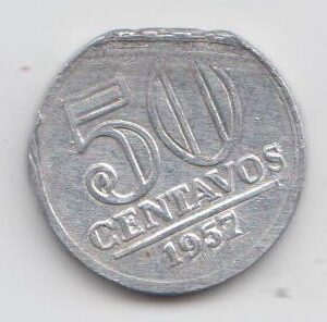 Бразилия 50 сентаво 1957 год брак