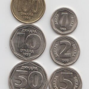 Югославия Набор 6 монет UNC