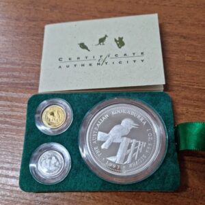 Австралия Набор 3 монеты "Австралийская семья монет из драгоценных металлов" 1997 год Proof