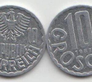 Австрия 10 грошей 1987 год UNC