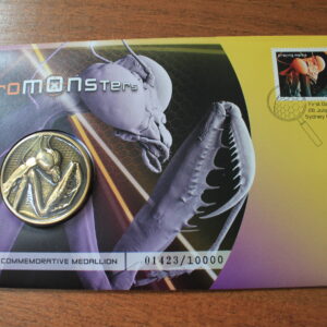 Австралия Комплект марка + медаль "Микромонстры. Богомол" 2009 год UNC