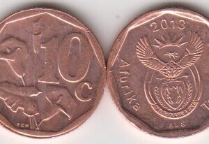 ЮАР 10 центов 2013 год UNC