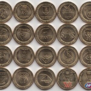 Австралия Набор 20 монет 1 доллар "Австралийская футбольная лига" 2023 год UNC 2 цветные монеты
